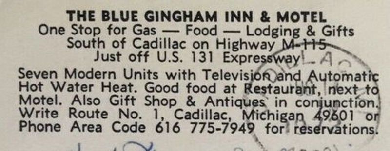 Blue Gingham Inn And Motel - Vintage Postcard (newer photo)